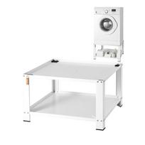 Tvirtas plieninis skalbimo mašinos pagrindas su lentyna, 711x711x406 mm, 299 kg