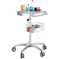 Medicininis metalinis vežimėlis su ratukais, reguliuojamo aukščio 680–1090 mm