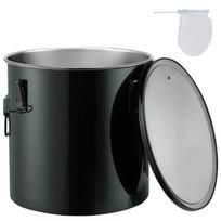 Riebalų kibiras su dangčiu ir filtru, 10 galonų, nerūdijantis plienas, juodas