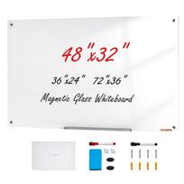 Magnetinė balta stiklinė lenta, 120x80 cm, prie sienos, be rėmelio