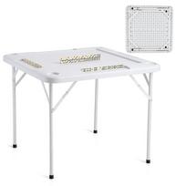 Mahjong ir domino žaidimų stalas, kvadratinis, sulankstomas, baltas, 35,4x35,4 col.