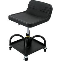 Riedanti garažo kėdė su ratukais, reguliuojamas aukštis 40–52 cm, 136 kg, juoda