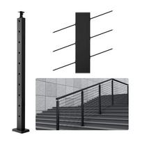 Trosinio turėklo stulpas, SUS304 nerūdijančio plieno, 36"x1"x2", kampinės skylės, 10 skylių