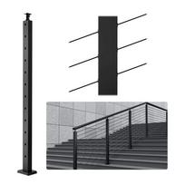Trosinio turėklo plieninis stulpas, SUS304 nerūdijantis plienas, 42"x1"x2", 30° kampinis, 12 skylių