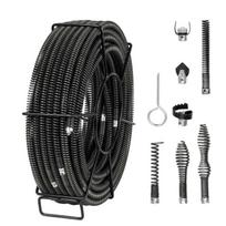 Sekcinis kanalizacijos valymo trosas 30,5 m x 1,6 cm su 7 pjovimo antgaliais vamzdžiams