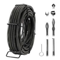 Sekcinis kanalizacijos valymo trosas 20,1 m x 1,6 cm su 7 pjovimo antgaliais