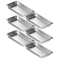 6 vnt. nerūdijančio plieno keptuvių rinkinys, 2,5 colio gylis, 0,8 mm storio