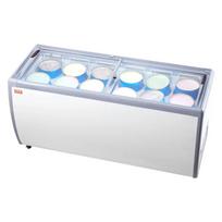 Komercinė ledų vitrina šaldiklis, 567 L, mobilus, balta, stumdomos durys
