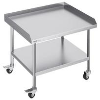 Nerūdijančio plieno komercinis darbo stalas 76x91 cm su ratukais