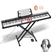 88 klavišų skaitmeninis pianinas su puso svertiniais klavišais ir stovu