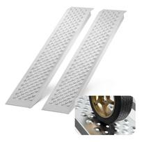 Nešiojamos aliuminio pakrovimo rampos, 2 vnt., 1200 x 215 mm, neslystančios