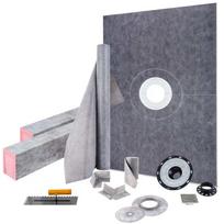 Dušo kabinos komplektas, 38x60 colių, PVC flanšas, nerūdijančio plieno grotelės