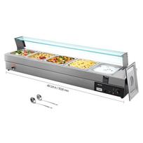 Komercinis elektrinis maisto šildytuvas, 5 keptuvių, nerūdijančio plieno, 1500 W
