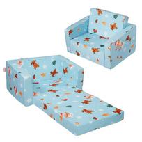 Vaikiška sofa-lova, transformuojama, dangaus mėlyna, žaidimų kambariui