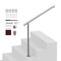 Turėklų komplektas lauko laiptams, 80 cm, sidabrinis, montuojamas