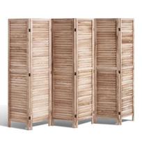 Medinė 6 panelių sulankstoma kambario pertvara, 170 cm aukščio