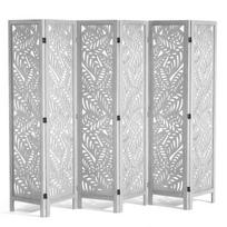 Medinė 6 panelių sulankstoma kambario pertvara, 170 cm aukščio
