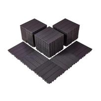 Sujungiamos plastikinės terasos plytelės, 54 vnt., 12"x12", tamsiai rudos