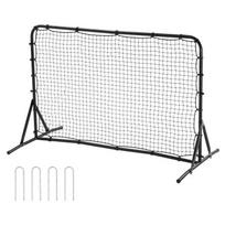 Futbolo kamuolių atšokimo treniruoklis, 6x4ft geležinė sienelė, dvipusis tinklas