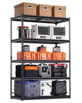 Sandėliavimo metalinės lentynos, 5 pakopų, 1364 kg, 61x122x183 cm, juodos