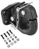 Pintle kablys 30000 svarų vilkimo galia, juodas, tvirtinimo komplektas, 2,5–3 colių lunette žiedui