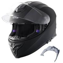 Uždarytas motociklo šalmas ABS, bluetooth, keičiamas lęšis, DOT