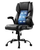 Ergonomiška vadovo biuro kėdė juoda, PU oda, reguliuojama