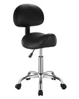 Ergonomiška balno formos kėdė salonui, reguliuojamo aukščio, juoda PU oda, ratukai
