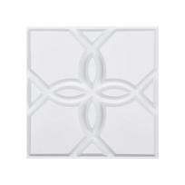 3D sienų plokštės, 33 vnt., PVC, matinės baltos, 11,81x11,81 cm, interjero dekoras