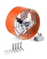 Ventiliatorius ant dvišlaičio stogo, 15" su termostatu, oras 1650 CFM, oranžinis