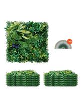 Dirbtinės žolės sienų plokštės 20x20 colių, 3D žaluma, 12 vnt., sieninis gyvatvorės ekranas