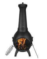 Chiminea 22 colių lauko židinys-laužavietė su grotelių tinkleliu ir dangčiu