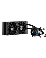 AIO CPU skysčio aušintuvas, 120 mm ventiliatoriai, juodas, su ekranu