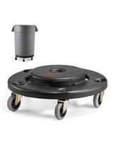 Šiukšliadėžių vežimėlis 20-55 galonų konteineriams, ratukai, tvirtas, 500 svarų keliamoji galia
