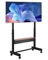 Mobilus televizoriaus vežimėlis 55–100 colių, reguliuojamo aukščio su padėklu, iki 92 kg, VESA 800x600 mm