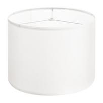 Būgno formos baltas lininis šviestuvo gaubtas, 13x13x10 col.