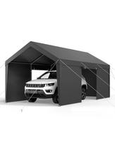 Automobilio stoginė su nuimamomis sienomis, 12x20 pėdų, pilka, atspari UV ir vandeniui