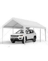 Automobilio stoginė, 10x20 pėdų, cinkuota, balta, atspari UV ir vandeniui