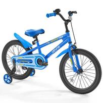 Vaikiškas BMX dviratis 46 cm, mėlynas, su treniruočių ratukais