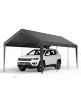 Automobilio stoginė, 10x20 pėdų, cinkuota, pilka, atspari UV ir vandeniui