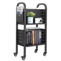 Bibliotekos knygų vežimėlis, 70 kg, 45x33x88 cm, juodas