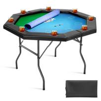 Sulankstomas pokerio stalas, 8 žaidėjams, 122 cm, veltinis, metalinės kojos