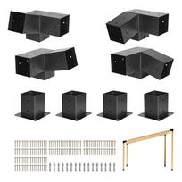Pergolės laikikliai, anglinis plienas 92x92 mm, 8 vnt., lauko medinėms konstrukcijoms