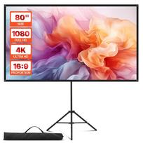 Projektoriaus ekranas su stovu 80", 16:9, nešiojamas, 4K HD, vidaus ir lauko naudojimui