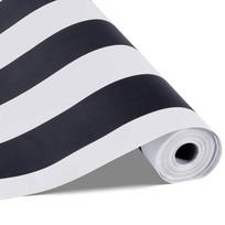Lipnūs geometriniai sienų tapetai, 45 cm x 15 m, juoda balta