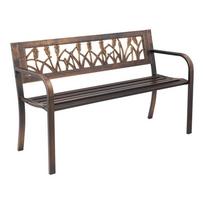 Lauko suoliukas, 127 cm, metalinis rėmas, PVC atlošas, bronzinis