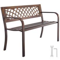 Lauko suoliukas 116 cm, anglinio plieno rėmas, PVC tinklelis, antikvarinė bronza