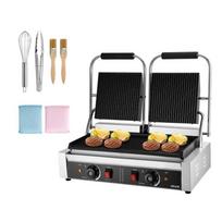 Komercinė elektrinė panini kepsninė, 3600W, nerūdijančio plieno, dvigubas presas, 48x23 cm emaliuota plokštė