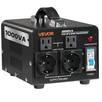 Įtampos keitiklis 1000 VA, 110 V–220 V su JAV ir ES lizdais