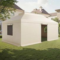 Žieminė pavėsinės uždanga 3,66x6,10 m su šoninėmis sienomis ir tinklelio langais